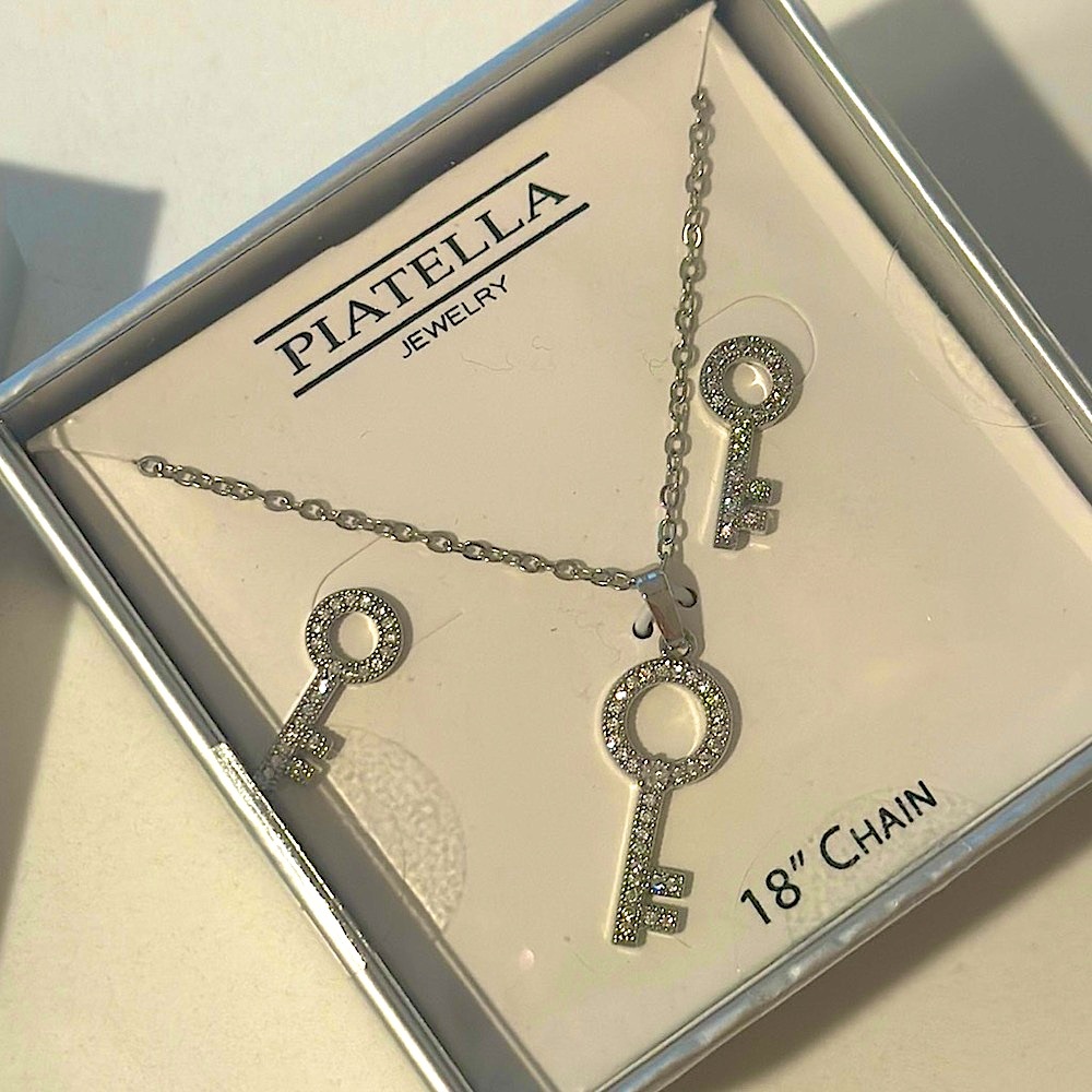 Key Necklace and Earring Set